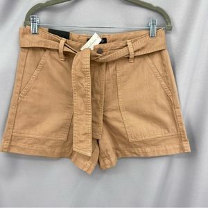 NWT Banana Republic High Rise Khaki Belted Cotton Shorts Size 6